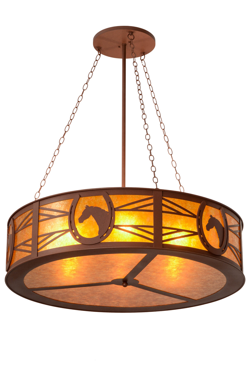 Meyda Tiffany Horseshoe 179477 Pendant Light - Rust/Amber Mica