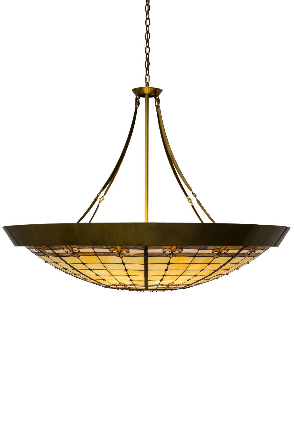 Meyda Tiffany Fleur-De-Lite 180289 Pendant Light - Transparent Brass