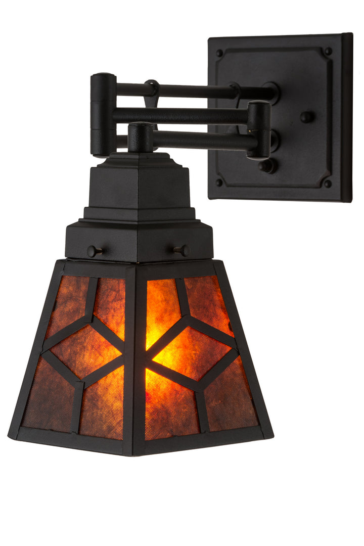 Meyda Tiffany Lighting 180314 Diamond Craftsman One Light Wall Sconce Lamp Black