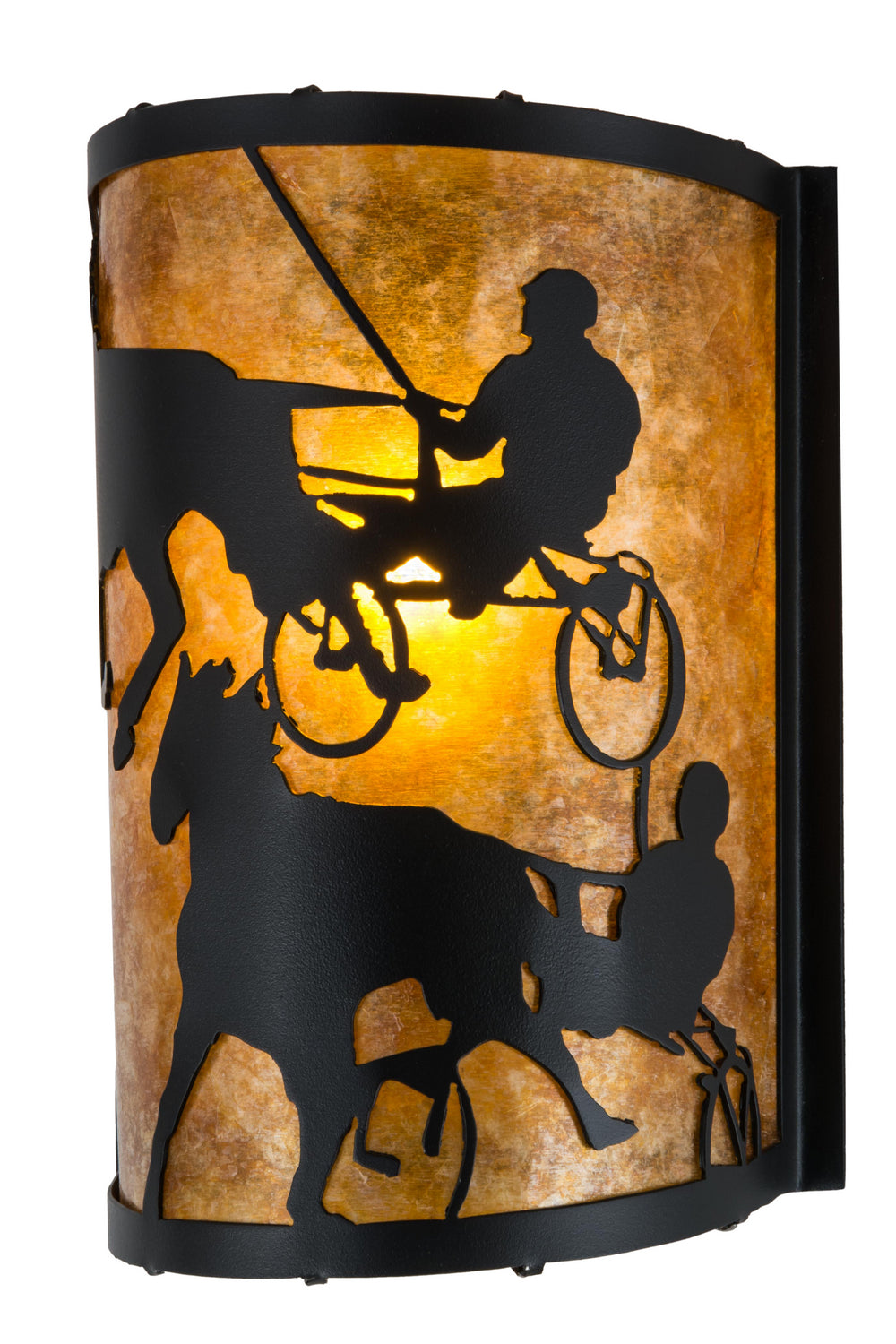 Meyda Tiffany County Fair 180326 Wall Light - Textured Black/Amber Mica