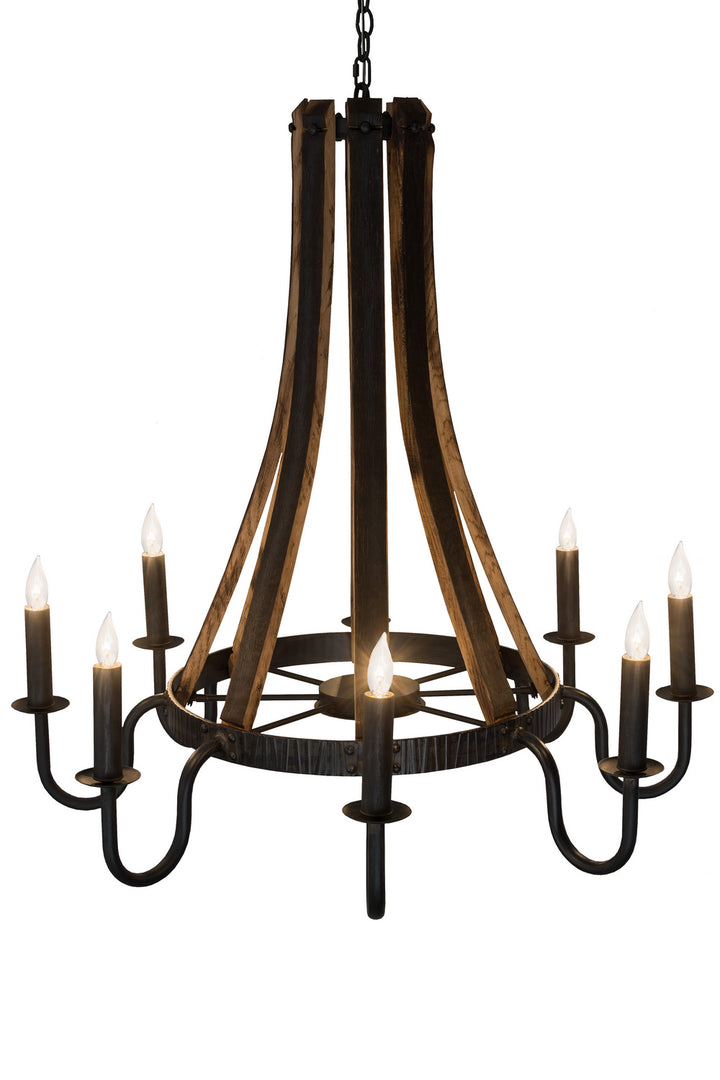 Meyda Tiffany Barrel Stave 180364 Chandelier Light - Natural Wood