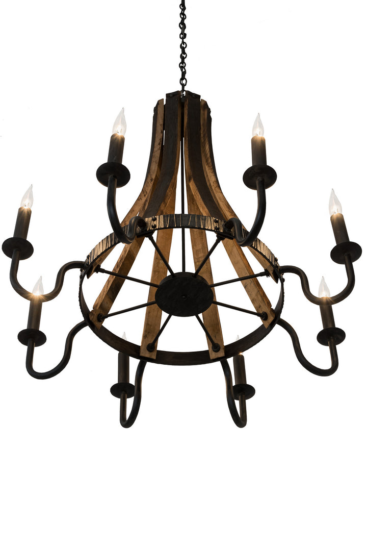 Meyda Tiffany Barrel Stave 180364 Chandelier Light - Natural Wood