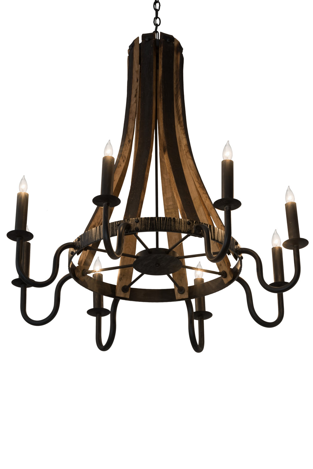 Meyda Tiffany Barrel Stave 180364 Chandelier Light - Natural Wood