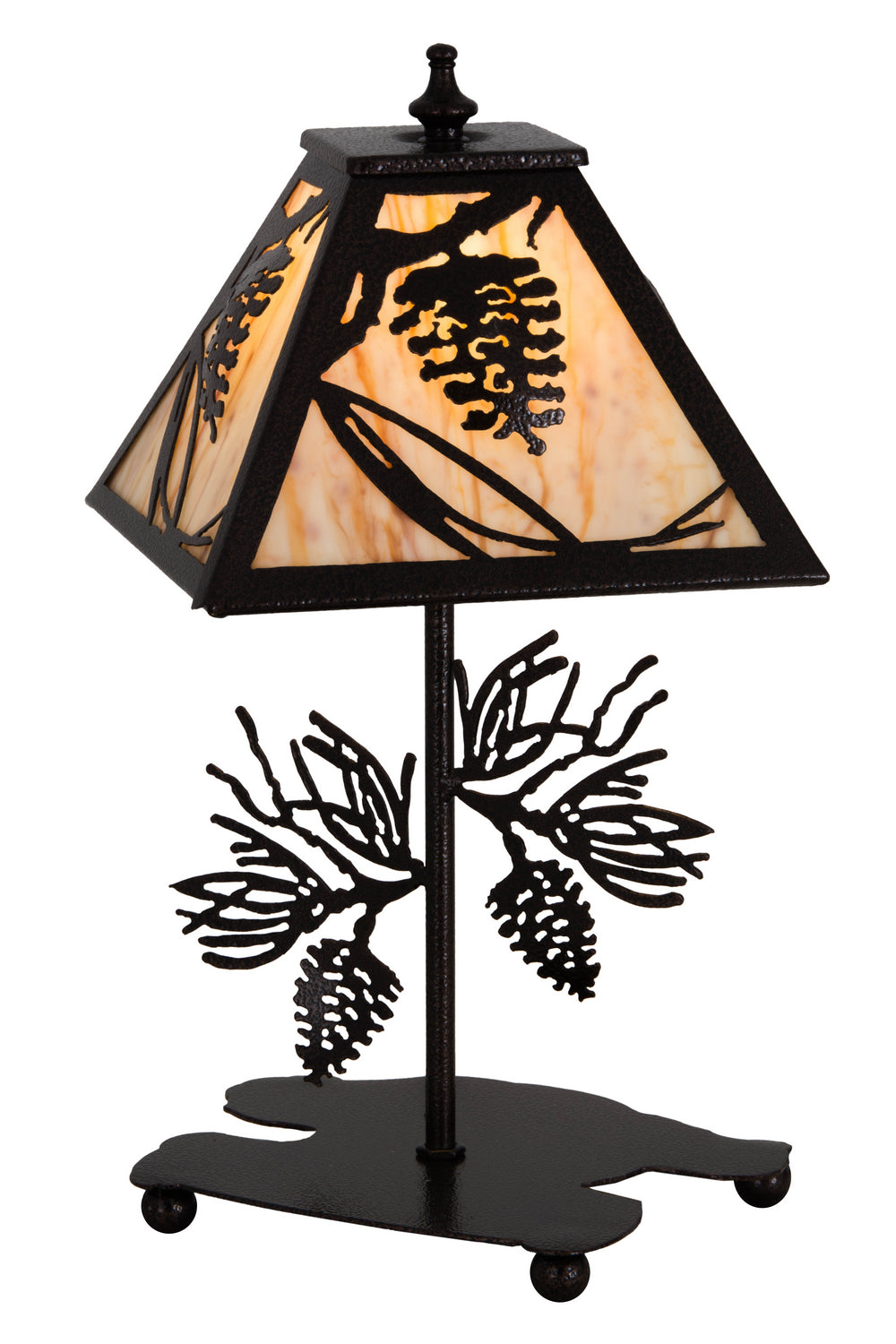 Meyda Tiffany Lighting 180439 Whispering Pines One Light Accent Lamp Lamp Copper/Antique/Verde