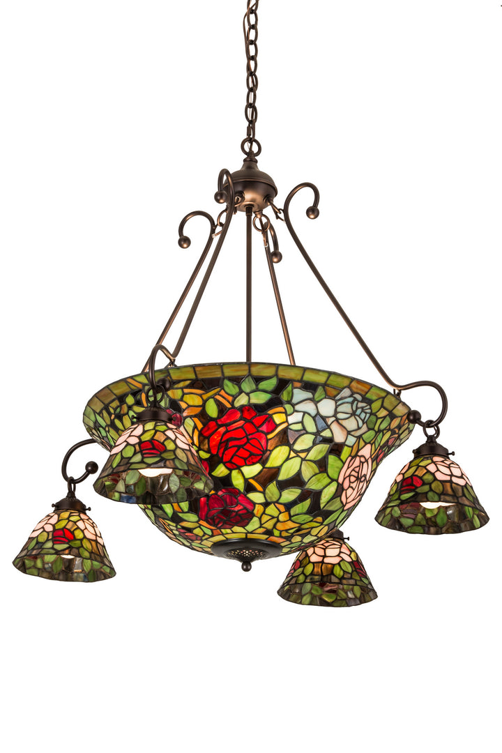Meyda Tiffany Tiffany Rosebush 180722 Chandelier Light - Mahogany Bronze