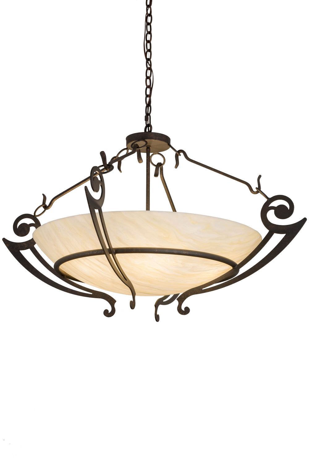 Meyda Tiffany Ceres 181009 Pendant Light - Gilded Tobacco Creme Carrare