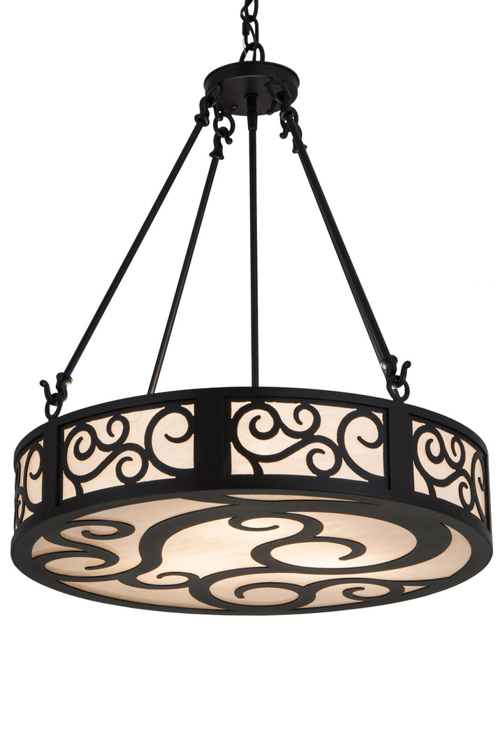 Meyda Tiffany Dean 182048 Pendant Light - Textured Black Alabaster Acrylic S/B Out