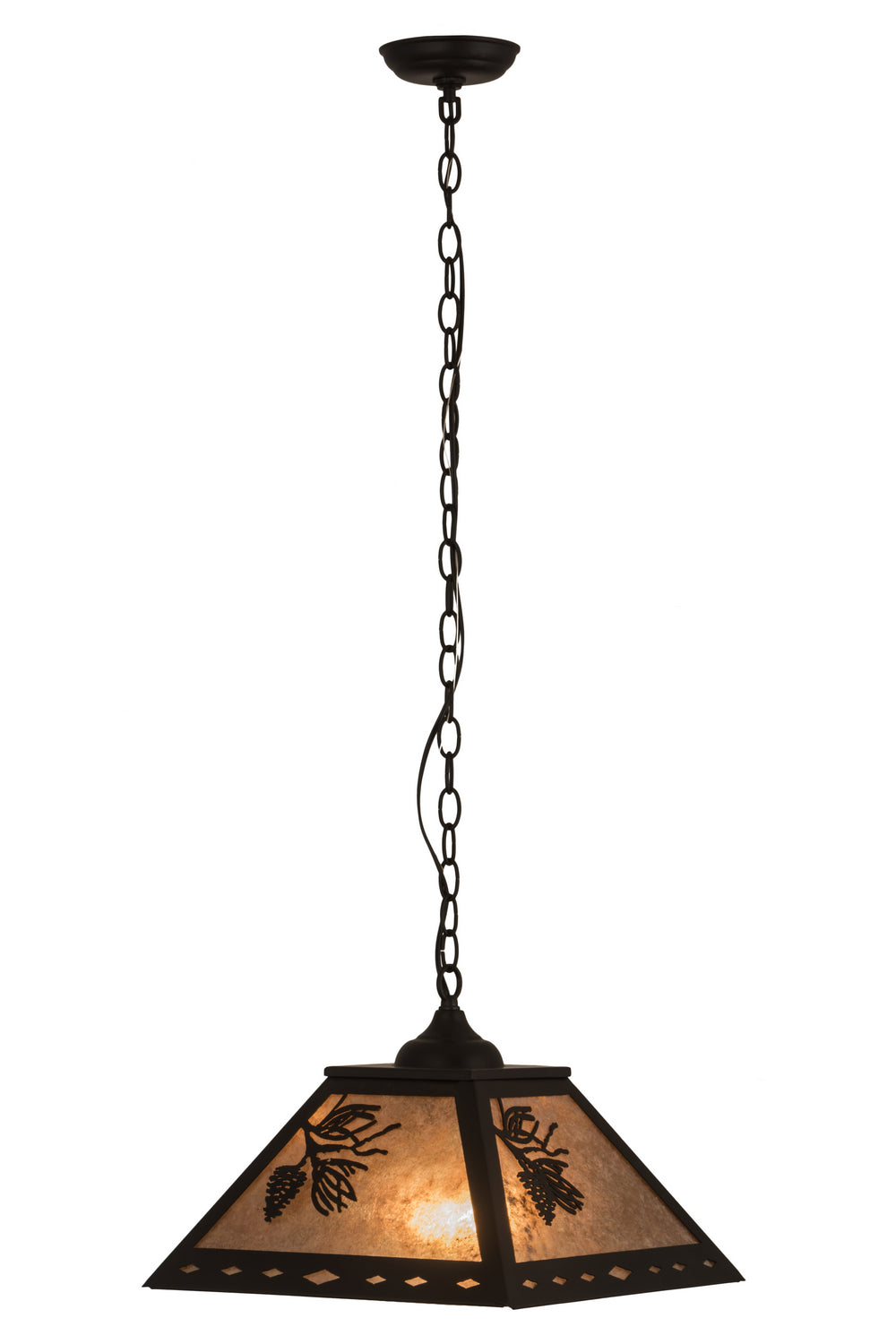 Meyda Tiffany Tiffany Roman 182082 Pendant Light - Flat Black/Silver Mica