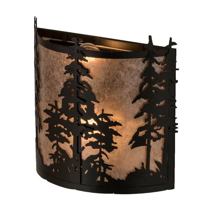 Meyda Tiffany Tall Pines 182748 Wall Light - Textured Black/Silver Mica