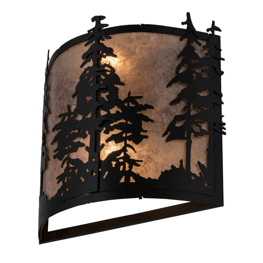 Meyda Tiffany Tall Pines 182748 Wall Light - Textured Black/Silver Mica