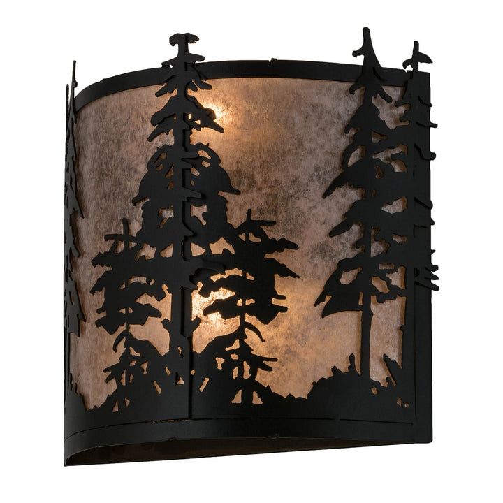 Meyda Tiffany Tall Pines 182748 Wall Light - Textured Black/Silver Mica