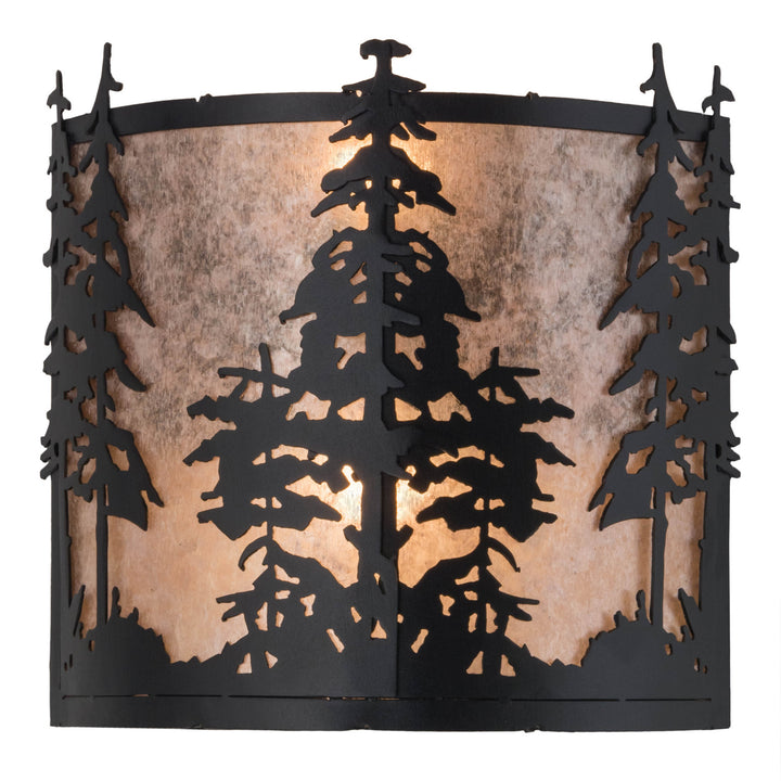 Meyda Tiffany Tall Pines 182748 Wall Light - Textured Black/Silver Mica