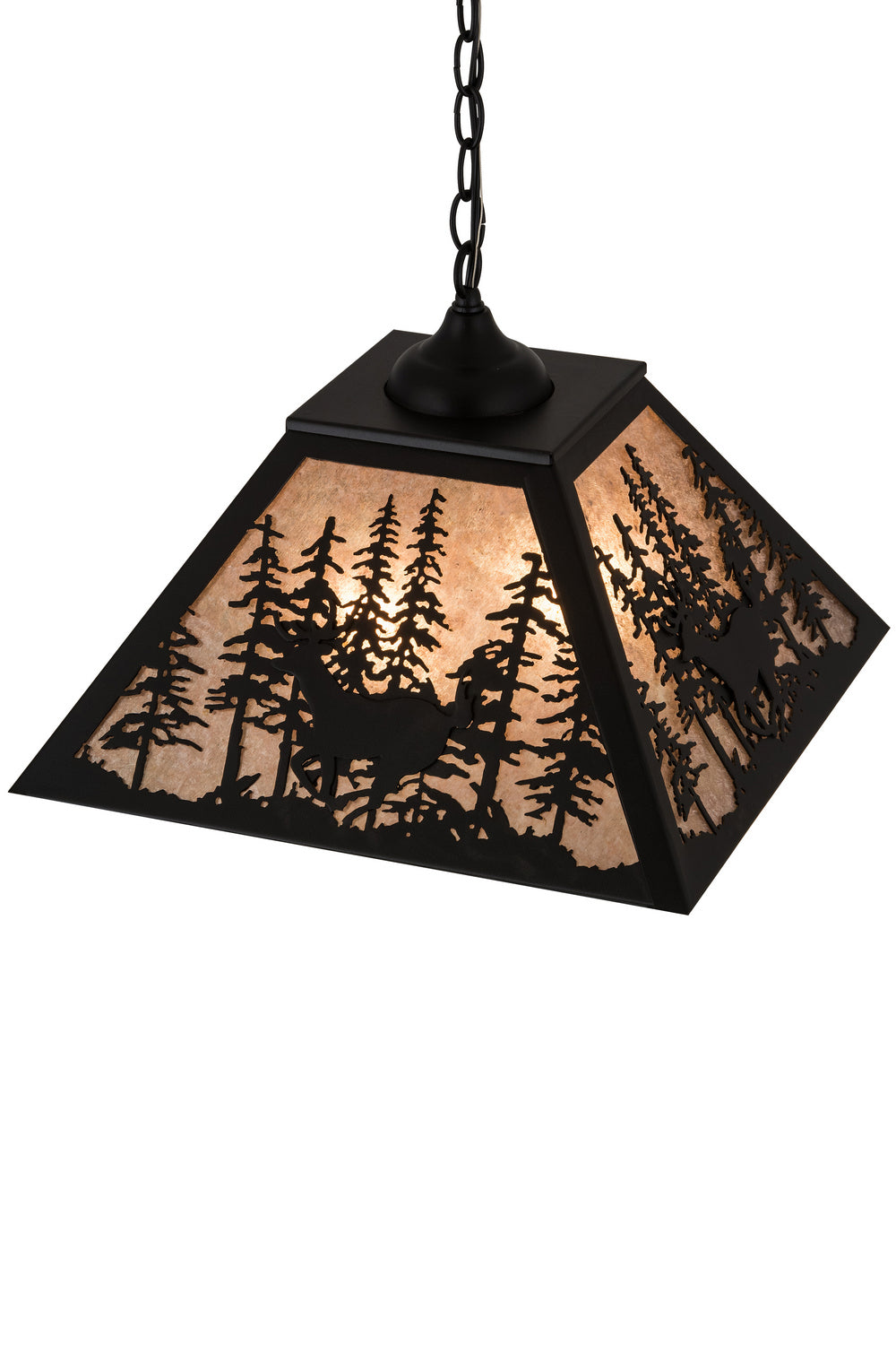 Meyda Tiffany Deer Through The Trees 183017 Pendant Light - Antique