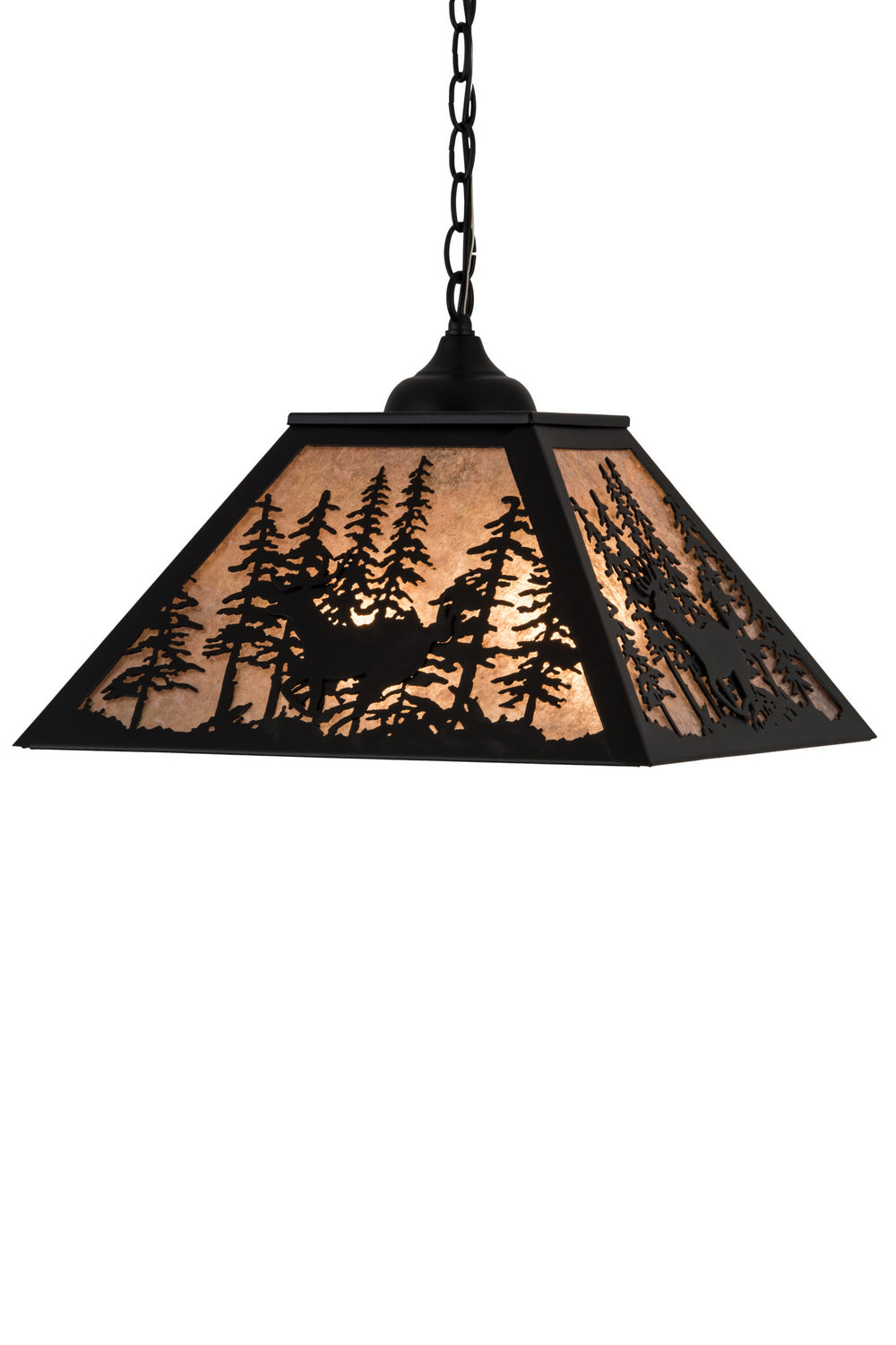 Meyda Tiffany Deer Through The Trees 183017 Pendant Light - Antique