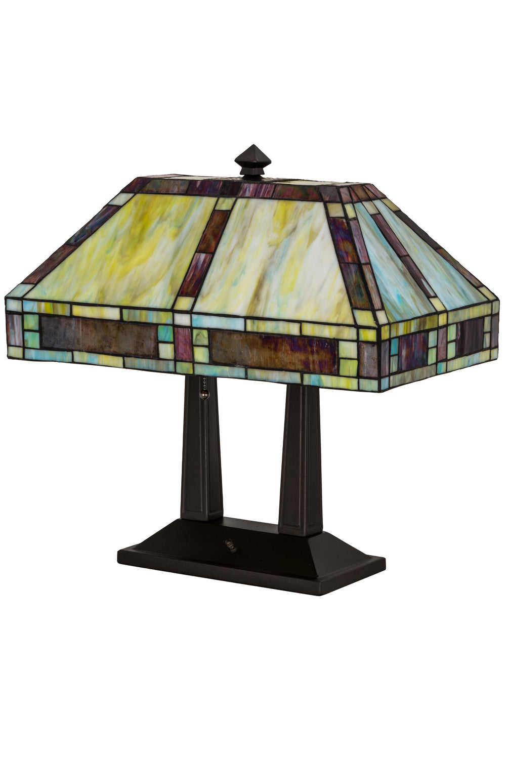 Meyda Tiffany Lighting 184702 Chaves Two Light Table Lamp Lamp Bronze / Dark