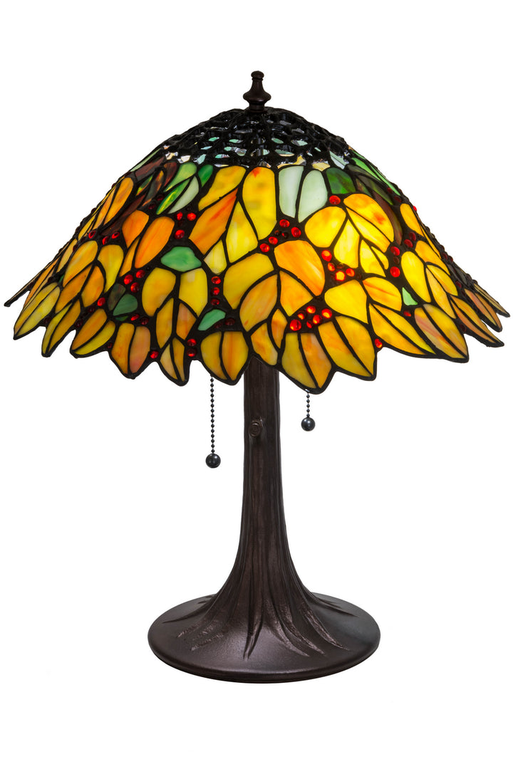 Meyda Tiffany Lighting 185544 Follaje Two Light Table Lamp Lamp Bronze / Dark