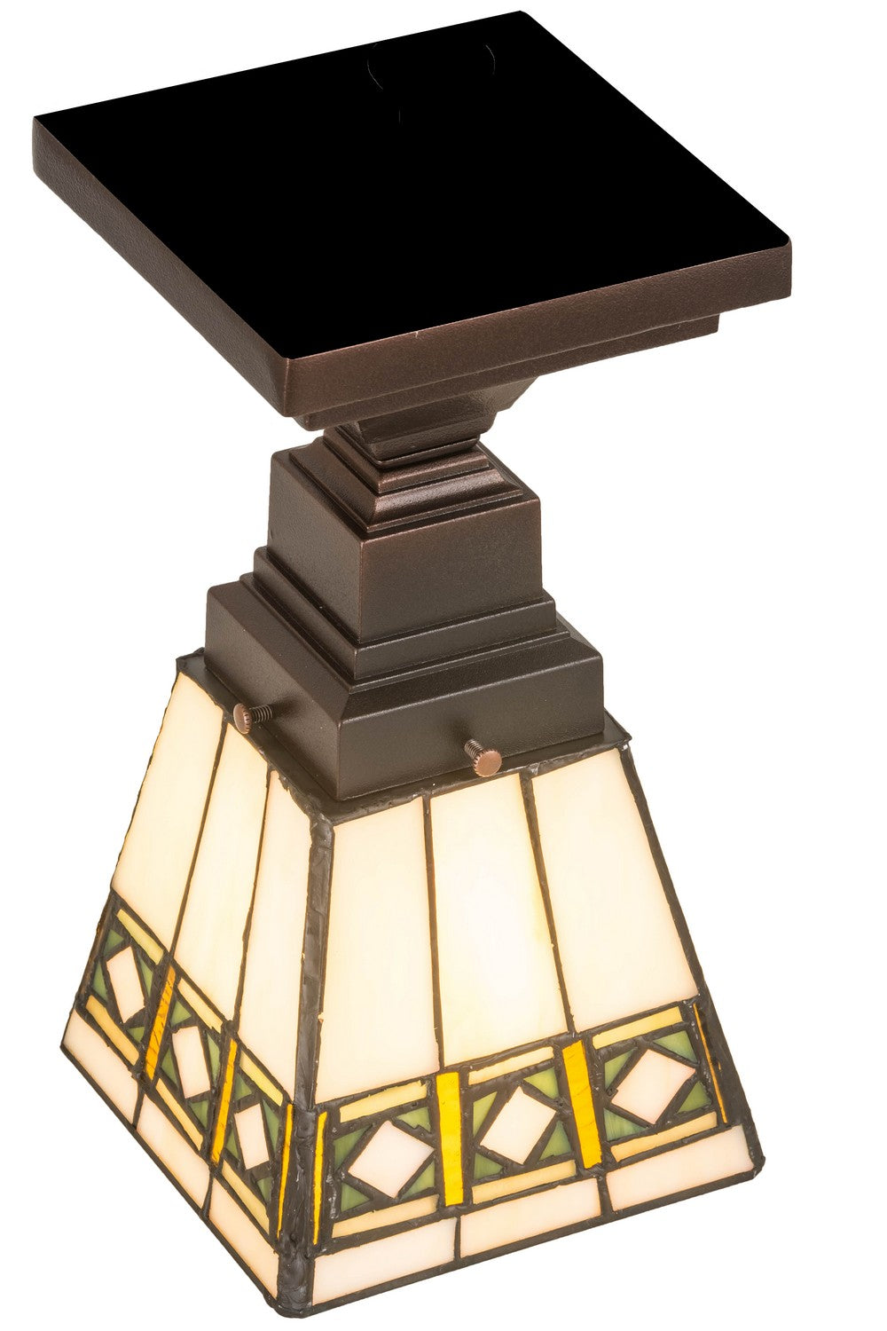 Meyda Tiffany Diamond Band Mission 185602 Ceiling Light - Mahogany Bronze