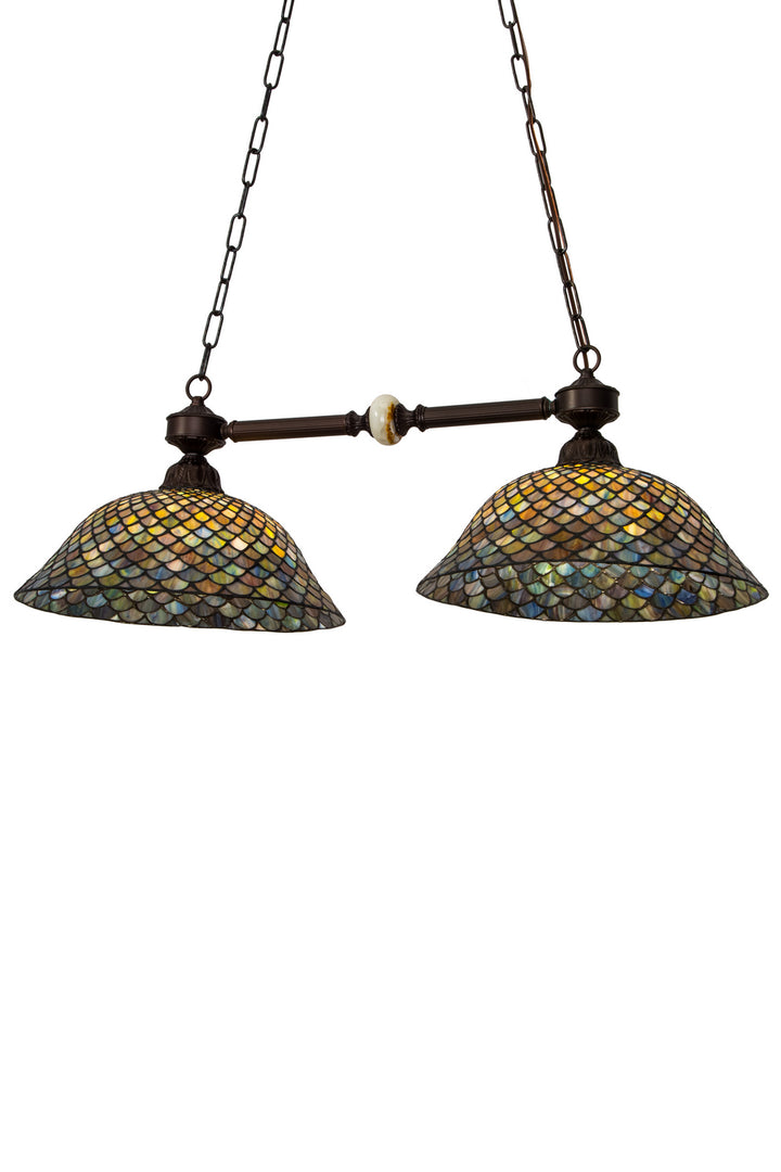 Meyda Tiffany Tiffany Fishscale 26440 Pendant Light - Mahogany Bronze