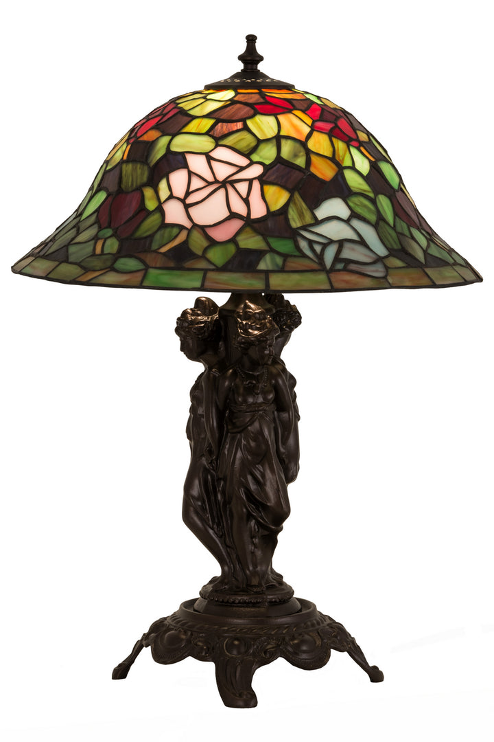 Meyda Tiffany Lighting 27820 Rosebush One Light Table Lamp Lamp Bronze / Dark