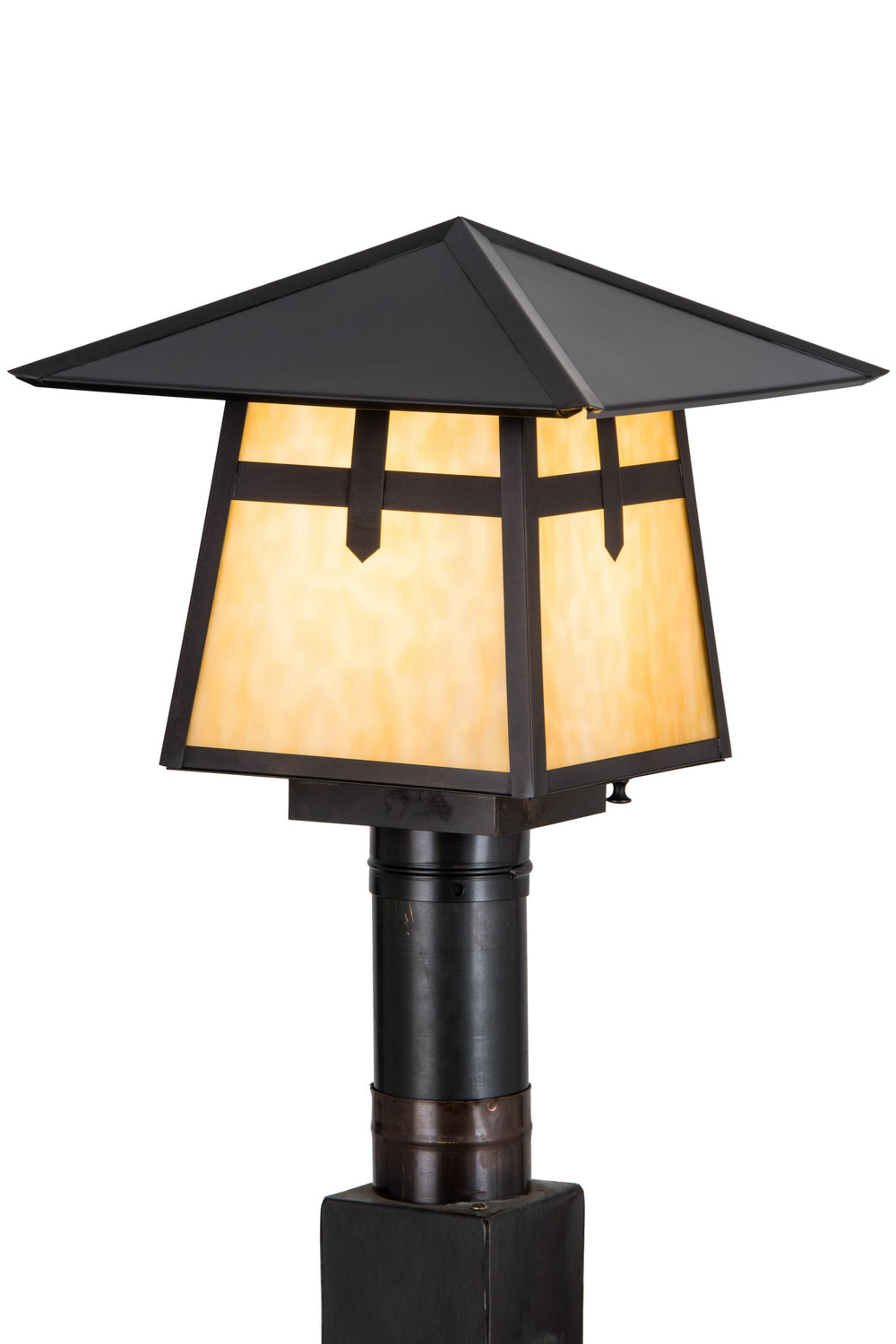 Meyda Tiffany Lighting 45514 Stillwater One Light Post Mount Outdoor Bronze / Dark