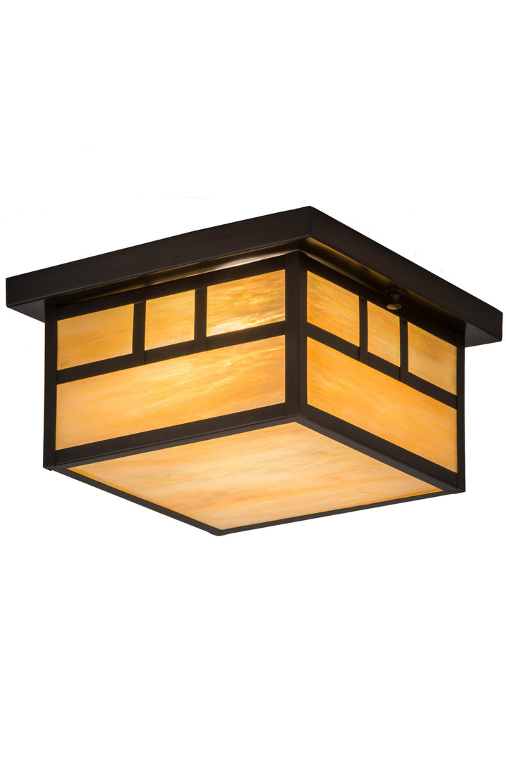 Meyda Tiffany Lighting 52681 Hyde Park Two Light Flushmount Outdoor Bronze / Dark