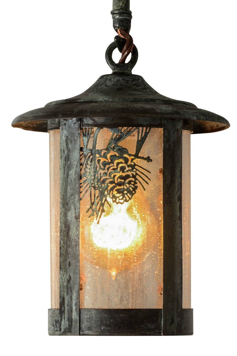 Meyda Tiffany Lighting 78946 Fulton One Light Pendant Outdoor Verde