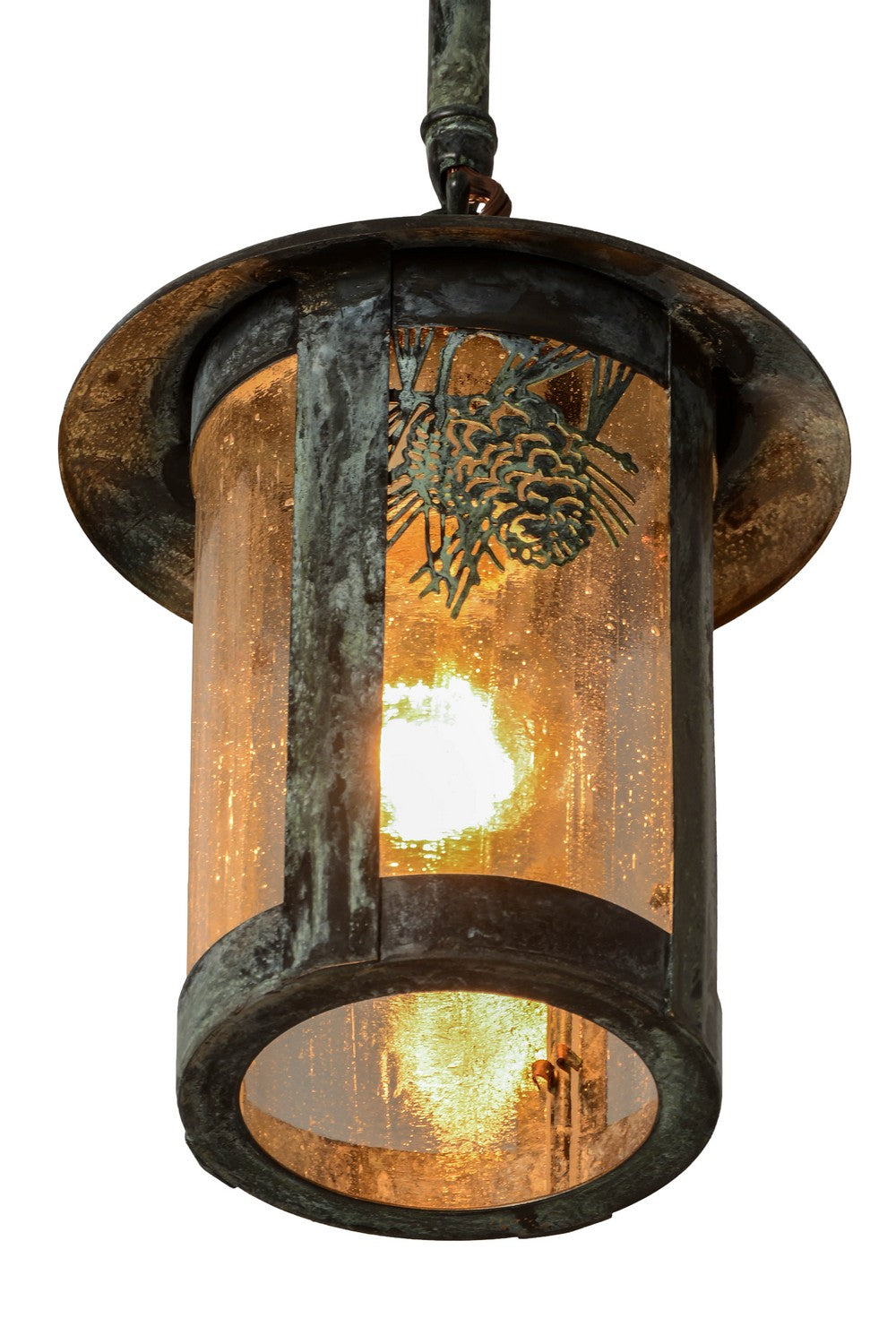 Meyda Tiffany Lighting 78946 Fulton One Light Pendant Outdoor Verde