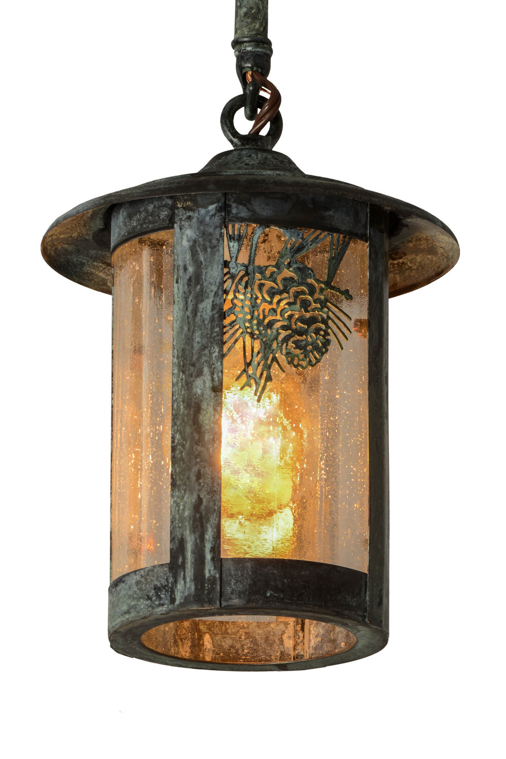 Meyda Tiffany Lighting 78946 Fulton One Light Pendant Outdoor Verde