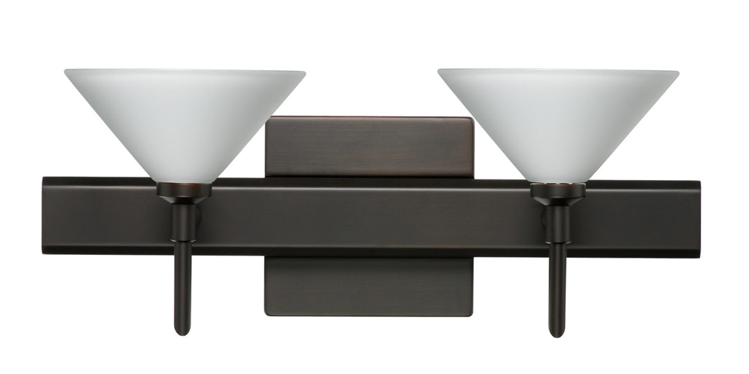 Besa Kona 2SW-117607-BR-SQ Bath Vanity Light 15 in. wide - Bronze