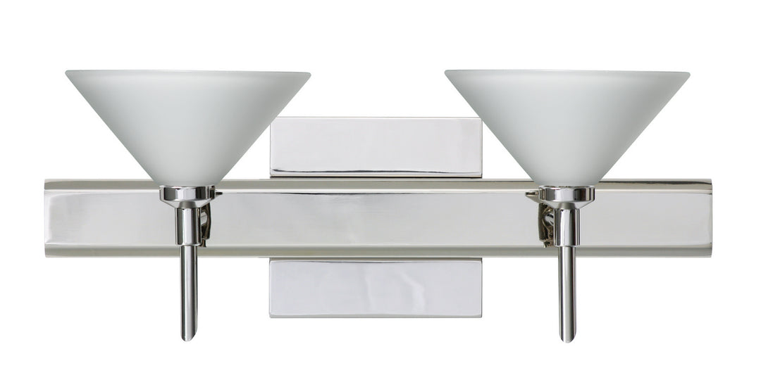 Besa Kona 2SW-117607-CR-SQ Bath Vanity Light 15 in. wide - Chrome