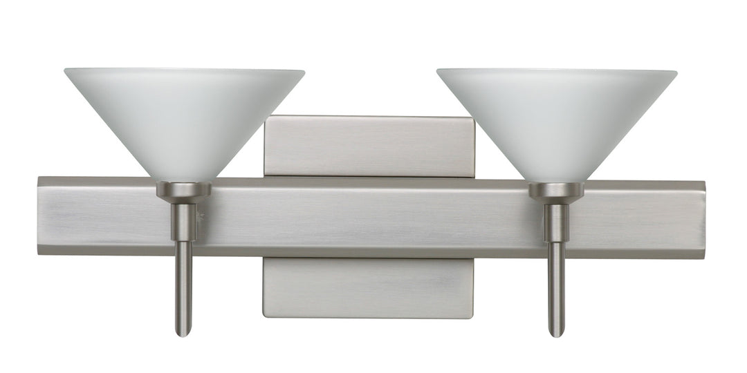 Besa Kona 2SW-117607-SN-SQ Bath Vanity Light 15 in. wide - Satin Nickel