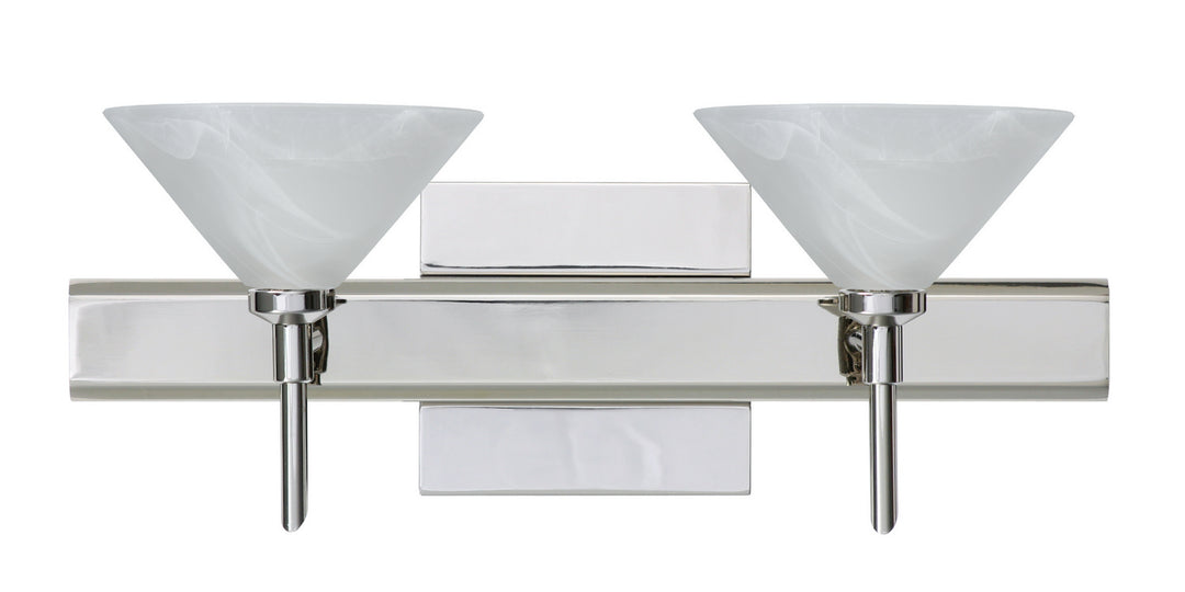 Besa Kona 2SW-117652-CR-SQ Bath Vanity Light 15 in. wide - Chrome