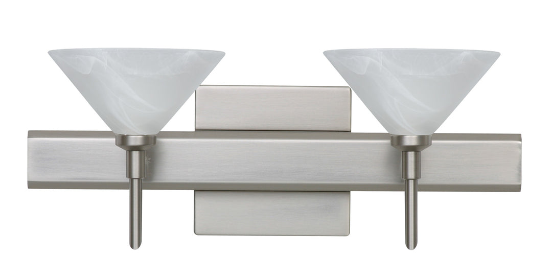 Besa Kona 2SW-117652-SN-SQ Bath Vanity Light 15 in. wide - Satin Nickel