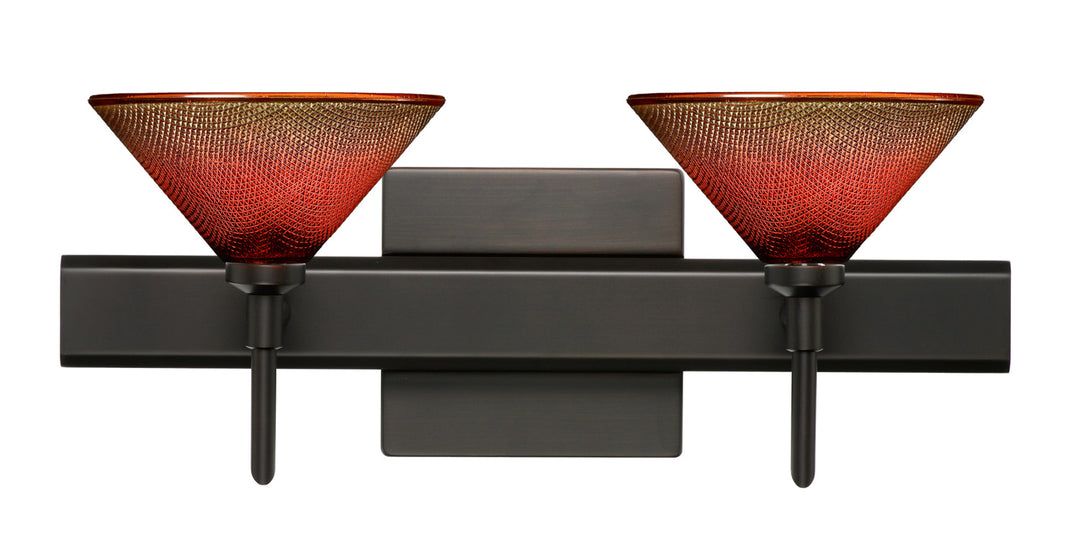 Besa Kona 2SW-117681-BR-SQ Bath Vanity Light 15 in. wide - Bronze