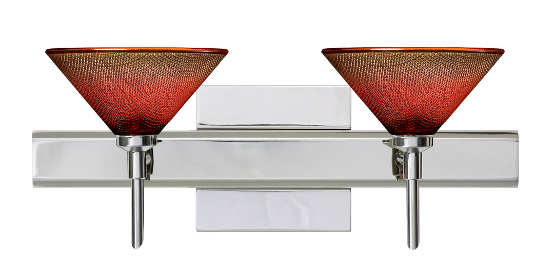 Besa Kona 2SW-117681-CR-SQ Bath Vanity Light 15 in. wide - Chrome
