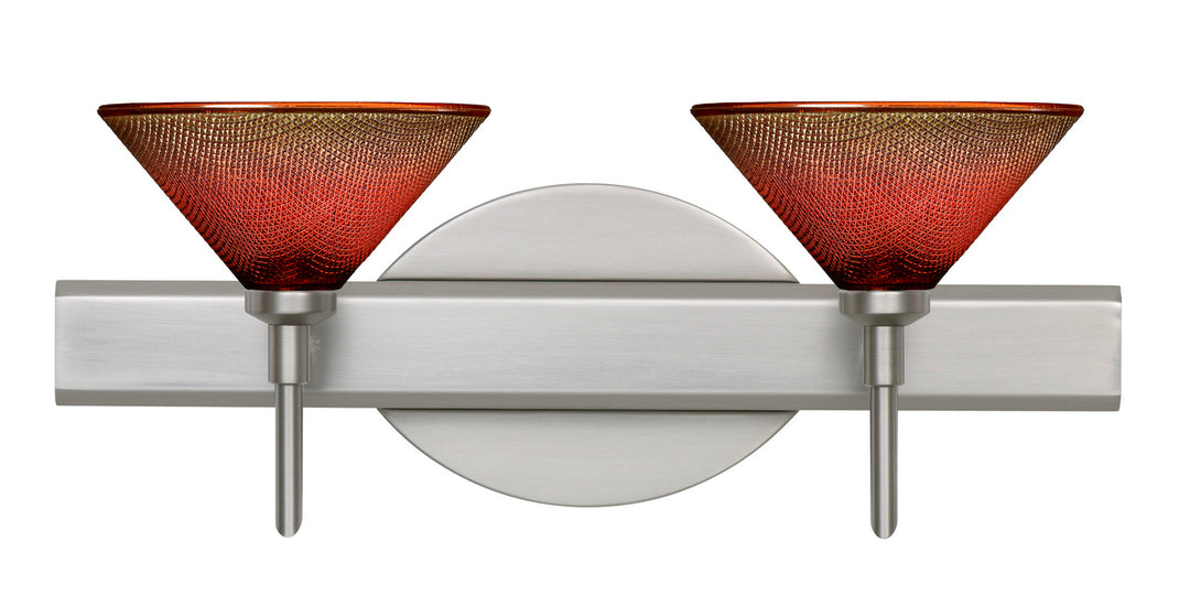 Besa Kona 2SW-117681-SN Bath Vanity Light 15 in. wide - Satin Nickel