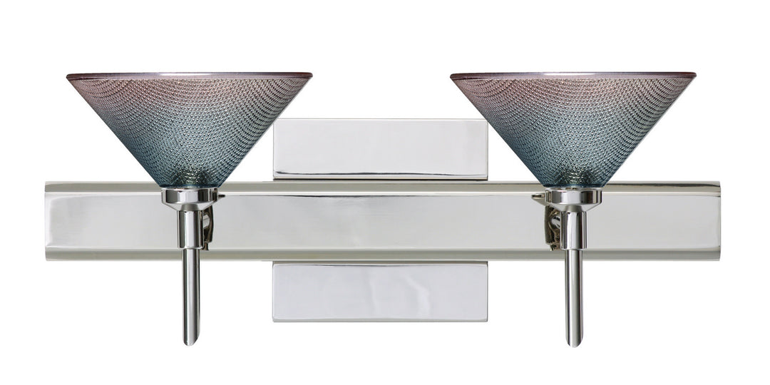 Besa Kona 2SW-117691-CR-SQ Bath Vanity Light 15 in. wide - Chrome