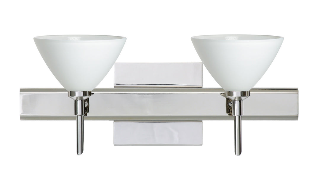 Besa Domi 2SW-174307-CR-SQ Bath Vanity Light 15 in. wide - Chrome