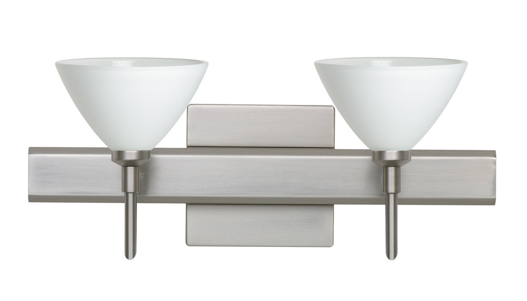 Besa Domi 2SW-174307-SN-SQ Bath Vanity Light 15 in. wide - Satin Nickel