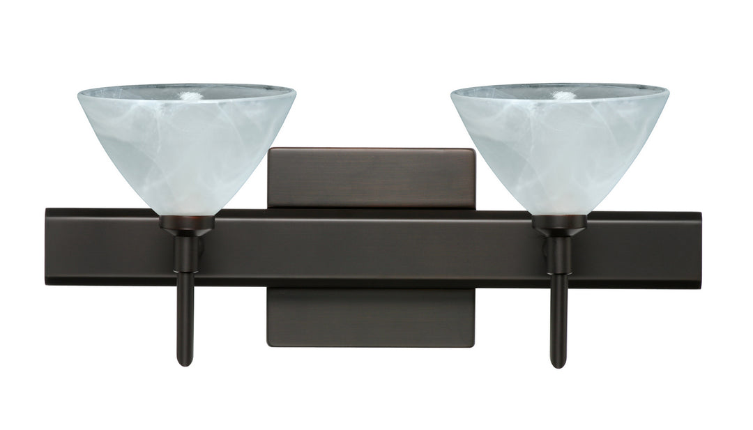 Besa Domi 2SW-174352-BR-SQ Bath Vanity Light 15 in. wide - Bronze