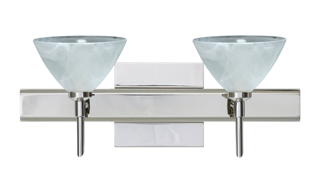 Besa Domi 2SW-174352-CR-SQ Bath Vanity Light 15 in. wide - Chrome