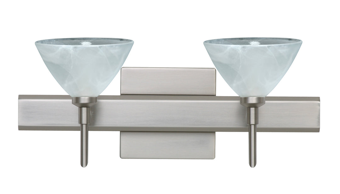 Besa Domi 2SW-174352-SN-SQ Bath Vanity Light 15 in. wide - Satin Nickel