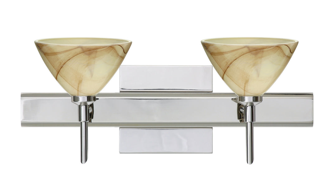 Besa Domi 2SW-174383-CR-SQ Bath Vanity Light 15 in. wide - Chrome