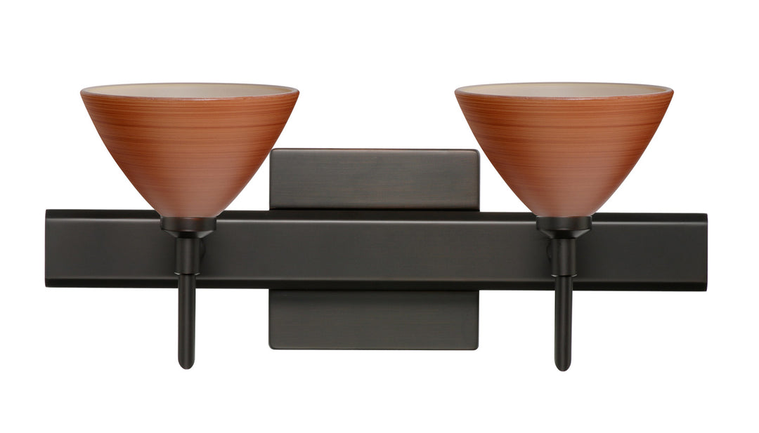 Besa Domi 2SW-1743CH-BR-SQ Bath Vanity Light 15 in. wide - Bronze