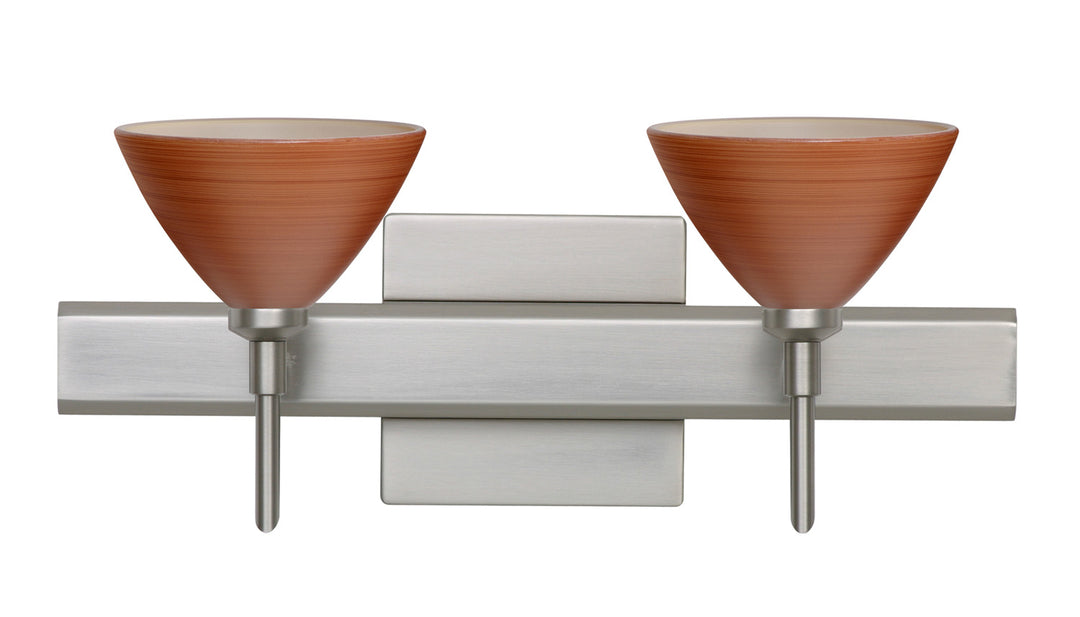 Besa Domi 2SW-1743CH-SN-SQ Bath Vanity Light 15 in. wide - Satin Nickel