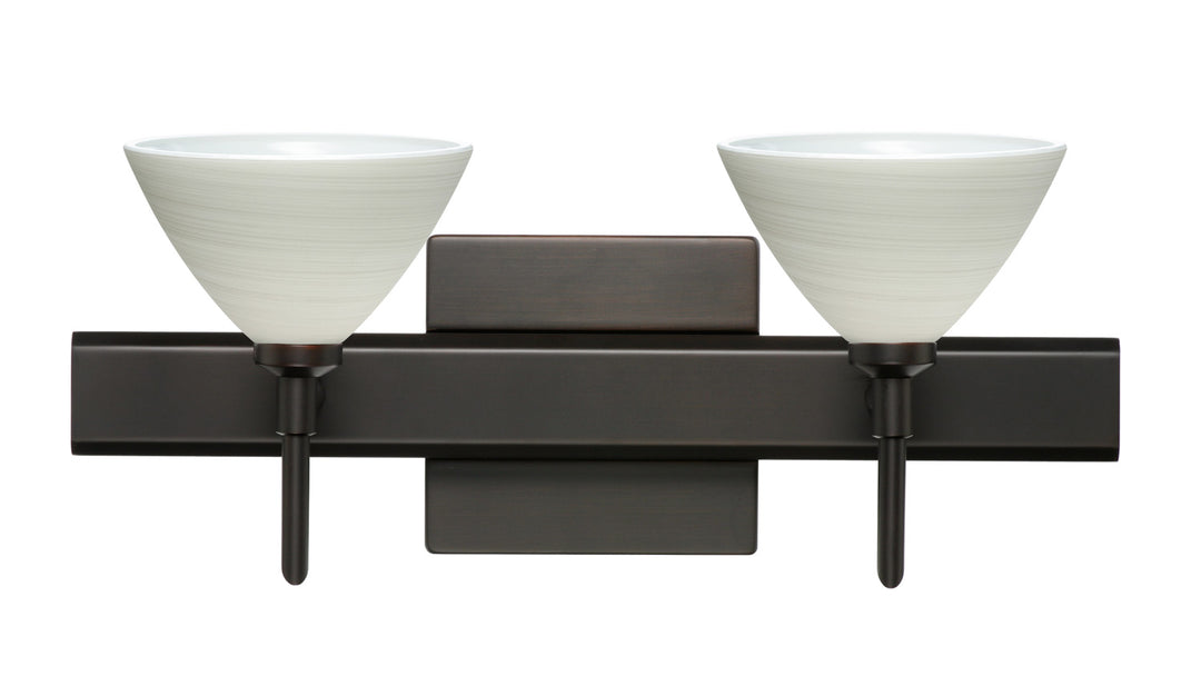 Besa Domi 2SW-1743KR-BR-SQ Bath Vanity Light 15 in. wide - Bronze