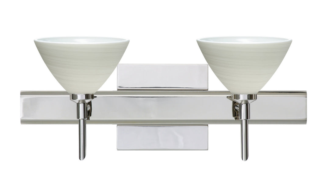 Besa Domi 2SW-1743KR-CR-SQ Bath Vanity Light 15 in. wide - Chrome