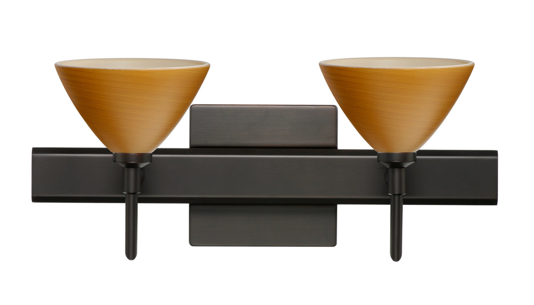Besa Domi 2SW-1743OK-BR-SQ Bath Vanity Light 15 in. wide - Bronze