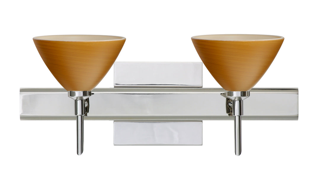 Besa Domi 2SW-1743OK-CR-SQ Bath Vanity Light 15 in. wide - Chrome