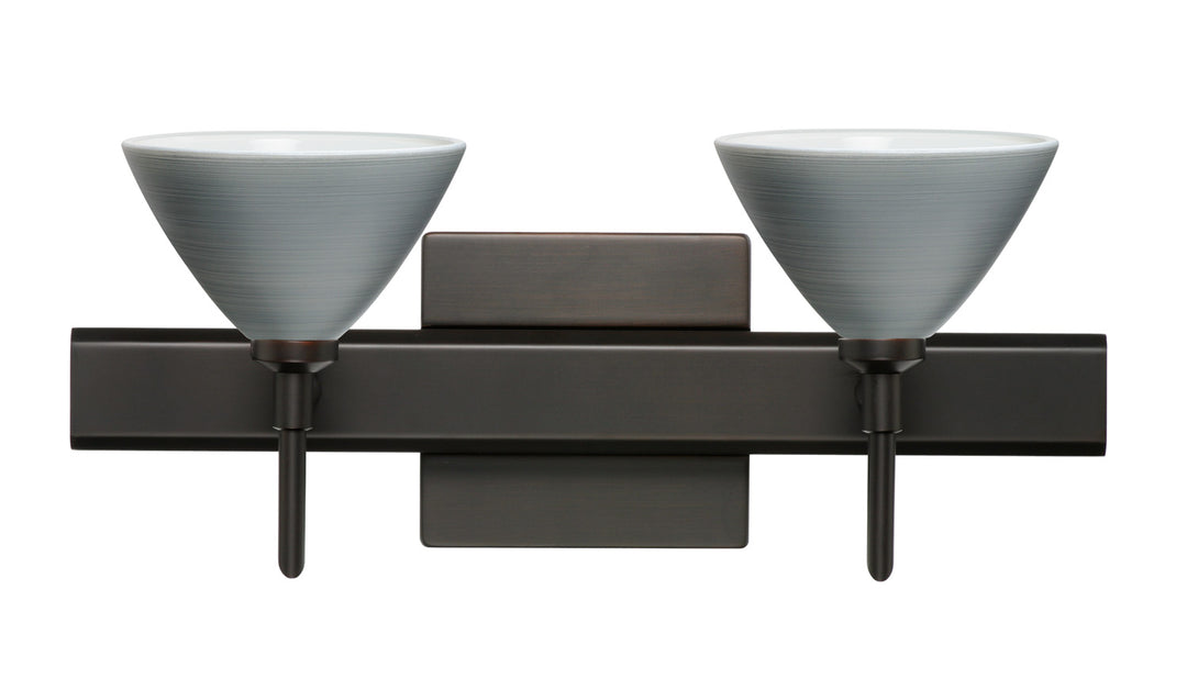 Besa Domi 2SW-1743TN-BR-SQ Bath Vanity Light 15 in. wide - Bronze